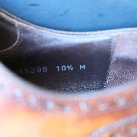 SALE - Magnanni 10.5-M Brown Burnished Wingtip Mens Dress Shoes - Picture 13 of 14